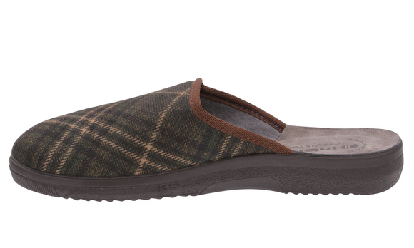 Kapcie męskie w kratę obuwie domowe