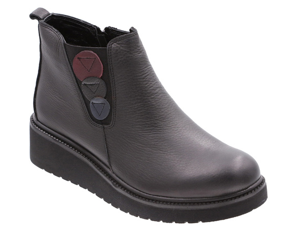 Botki skórzane zimowe niskie damskie na suwak