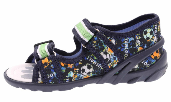 Kapcie dziecięce tekstylne sandałki na rzepy