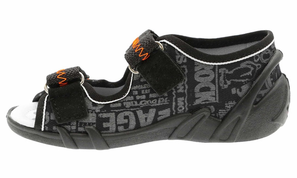 Kapcie dziecięce tekstylne sandałki na rzepy