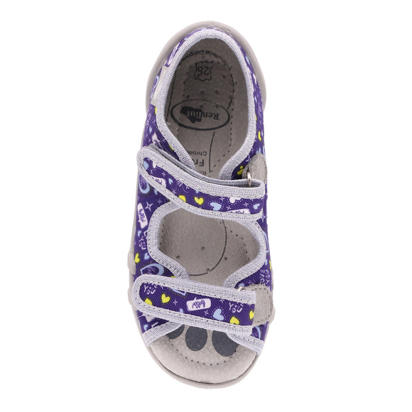 Kapcie dziecięce tekstylne sandałki na rzepy