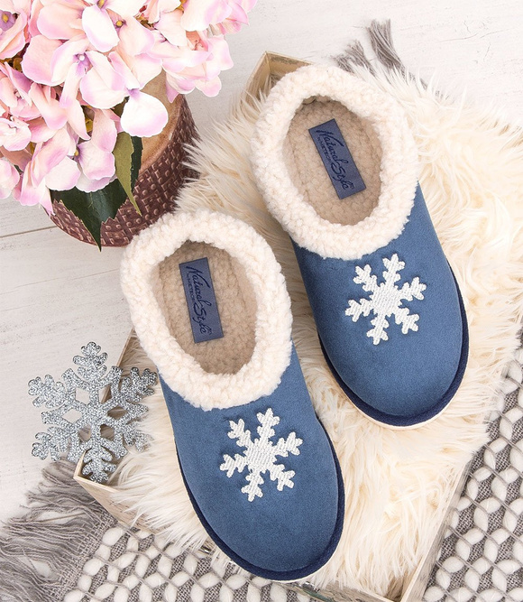 Kapcie damskie obuwie domowe ocieplane bambosze