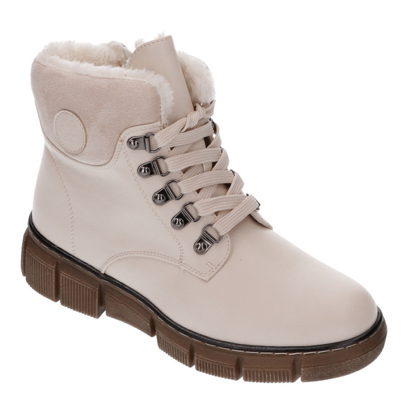 Botki zimowe damskie sznurowane z zamkiem