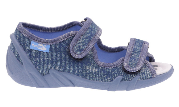 Kapcie dziecięce tekstylne sandałki na rzepy