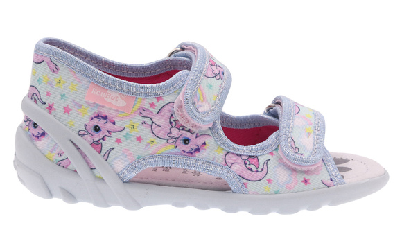 Kapcie dziecięce tekstylne sandałki na rzepy