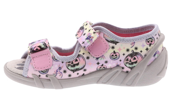 Kapcie dziecięce tekstylne sandałki na rzepy