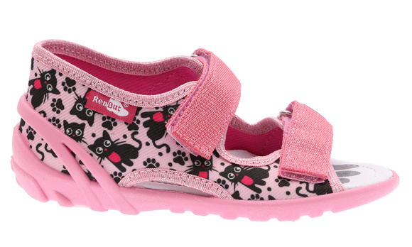 Kapcie dziecięce tekstylne sandałki na rzepy