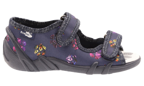 Kapcie dziecięce tekstylne sandałki na rzepy