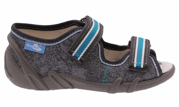 Kapcie dziecięce tekstylne sandałki na rzepy