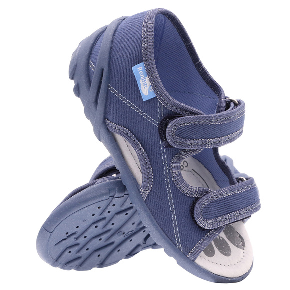 Kapcie dziecięce tekstylne sandałki na rzepy