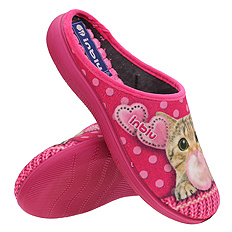 Kapcie damskie obuwie masujące domowe kotek