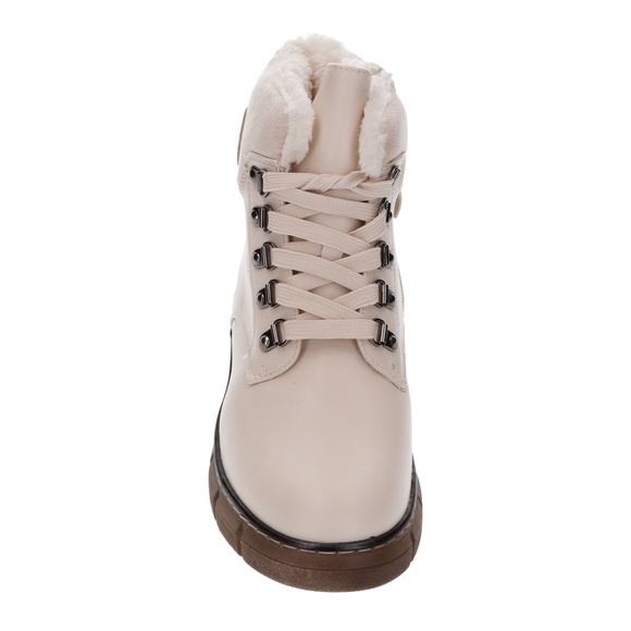 Botki zimowe damskie sznurowane z zamkiem