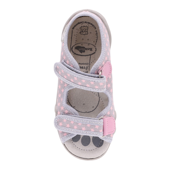 Kapcie dziecięce tekstylne sandałki na rzepy