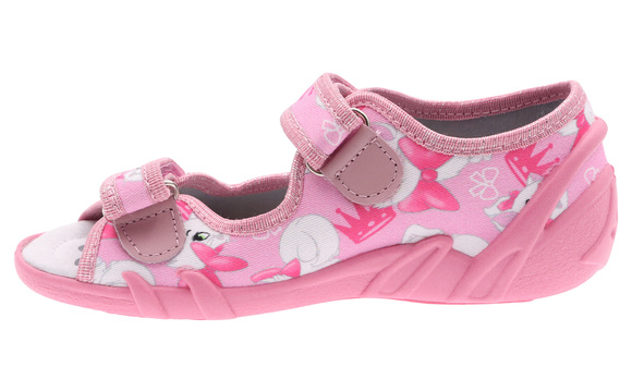 Kapcie dziecięce tekstylne sandałki na rzepy