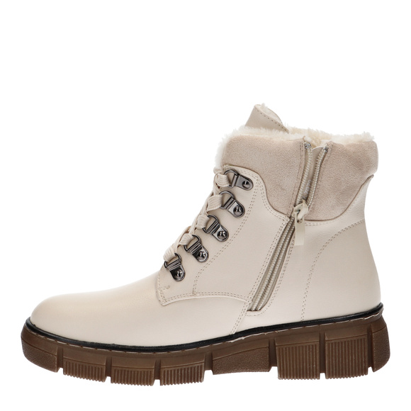 Botki zimowe damskie sznurowane z zamkiem