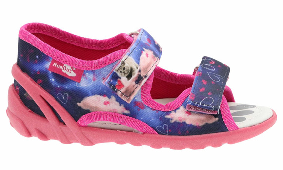 Kapcie dziecięce tekstylne sandałki na rzepy