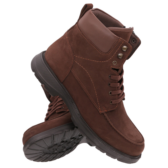 Obuwie męskie lekkie trapery skórzane sznurowane