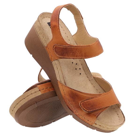 Sandały damskie profilaktyczne na rzepy