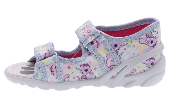 Kapcie dziecięce tekstylne sandałki na rzepy