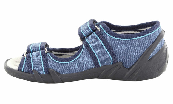 Kapcie dziecięce tekstylne sandałki na rzepy