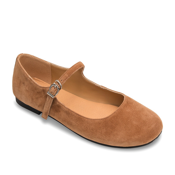 Obuwie damskie balerinki zamszowe