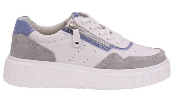 Obuwie damskie sneakersy na platformie z suwakiem