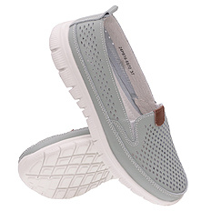 Obuwie damskie ażurowe mokasyny na gumce