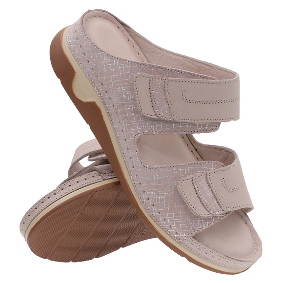 Klapki damskie profilaktyczne na rzepy wrażliwe stopy