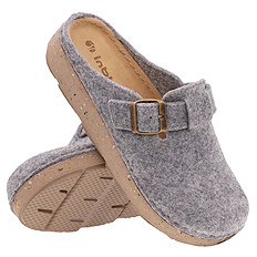 Kapcie damskie wygodne obuwie domowe Filc z klamrą