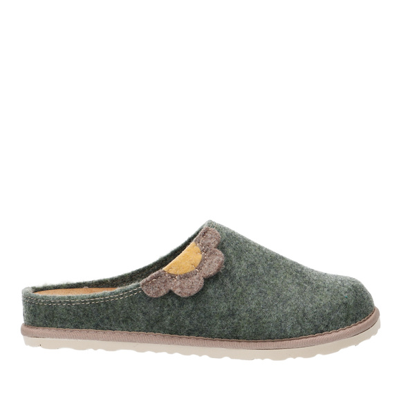 Kapcie damskie obuwie domowe filc / wyjmowana wkładka