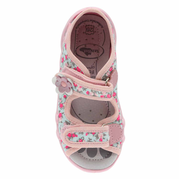 Kapcie dziecięce tekstylne sandałki na rzepy