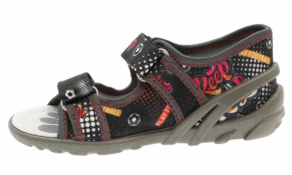 Kapcie dziecięce tekstylne sandałki na rzepy