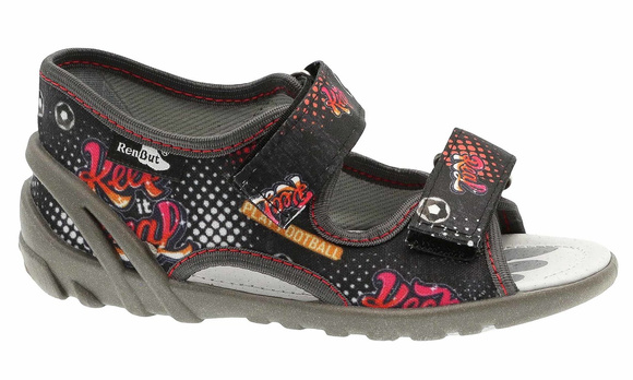 Kapcie dziecięce tekstylne sandałki na rzepy