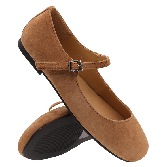 Obuwie damskie balerinki zamszowe