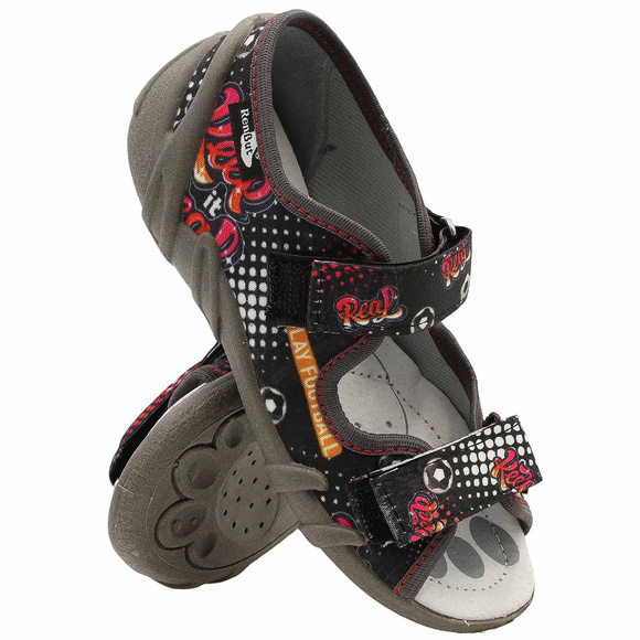 Kapcie dziecięce tekstylne sandałki na rzepy