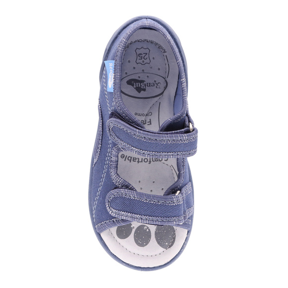 Kapcie dziecięce tekstylne sandałki na rzepy