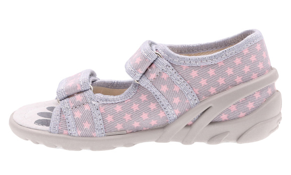 Kapcie dziecięce tekstylne sandałki na rzepy