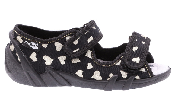 Kapcie dziecięce tekstylne sandałki na rzepy