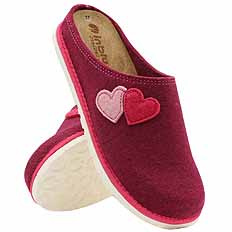 Kapcie damskie obuwie domowe Serca filc / wyjmowana wkładka