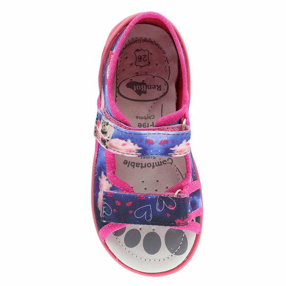 Kapcie dziecięce tekstylne sandałki na rzepy