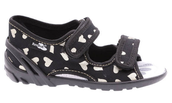 Kapcie dziecięce tekstylne sandałki na rzepy