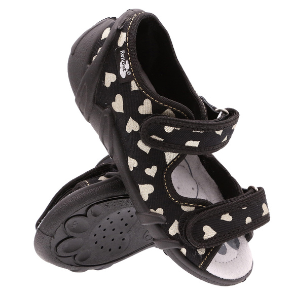 Kapcie dziecięce tekstylne sandałki na rzepy