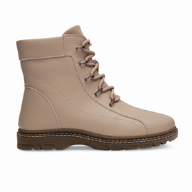 Botki zimowe damskie sznurowane z zamkiem