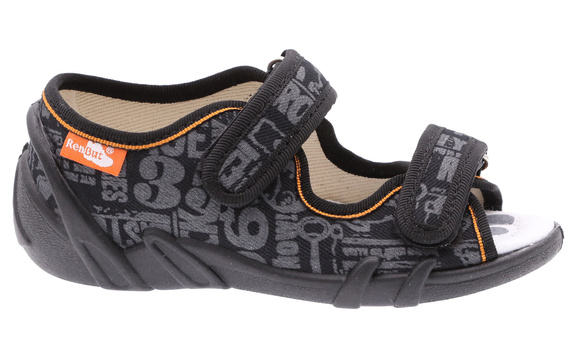 Kapcie dziecięce tekstylne sandałki na rzepy