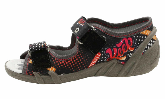 Kapcie dziecięce tekstylne sandałki na rzepy