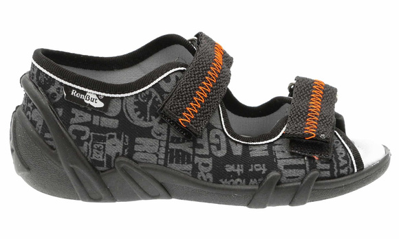 Kapcie dziecięce tekstylne sandałki na rzepy