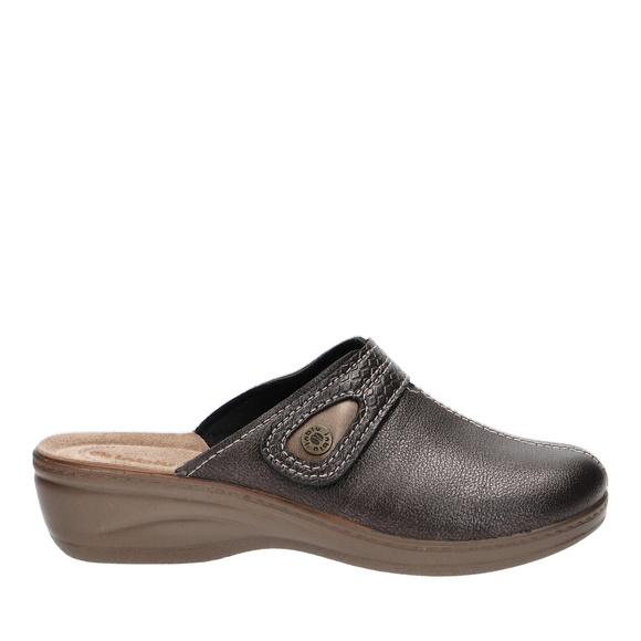 Obuwie domowe damskie wysokie klapki na rzep