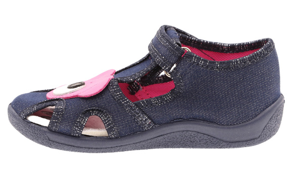 Kapcie dziecięce obuwie tekstylne na rzep