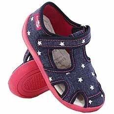 Kapcie dziecięce obuwie tekstylne na rzep