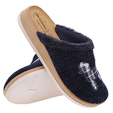 Kapcie damskie ciepłe obuwie domowe z motywem pieska